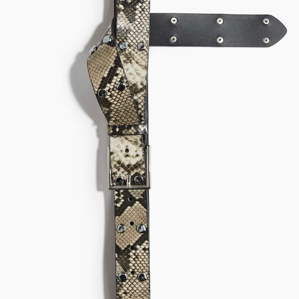 H&M Snake Print Belt with Black Accents